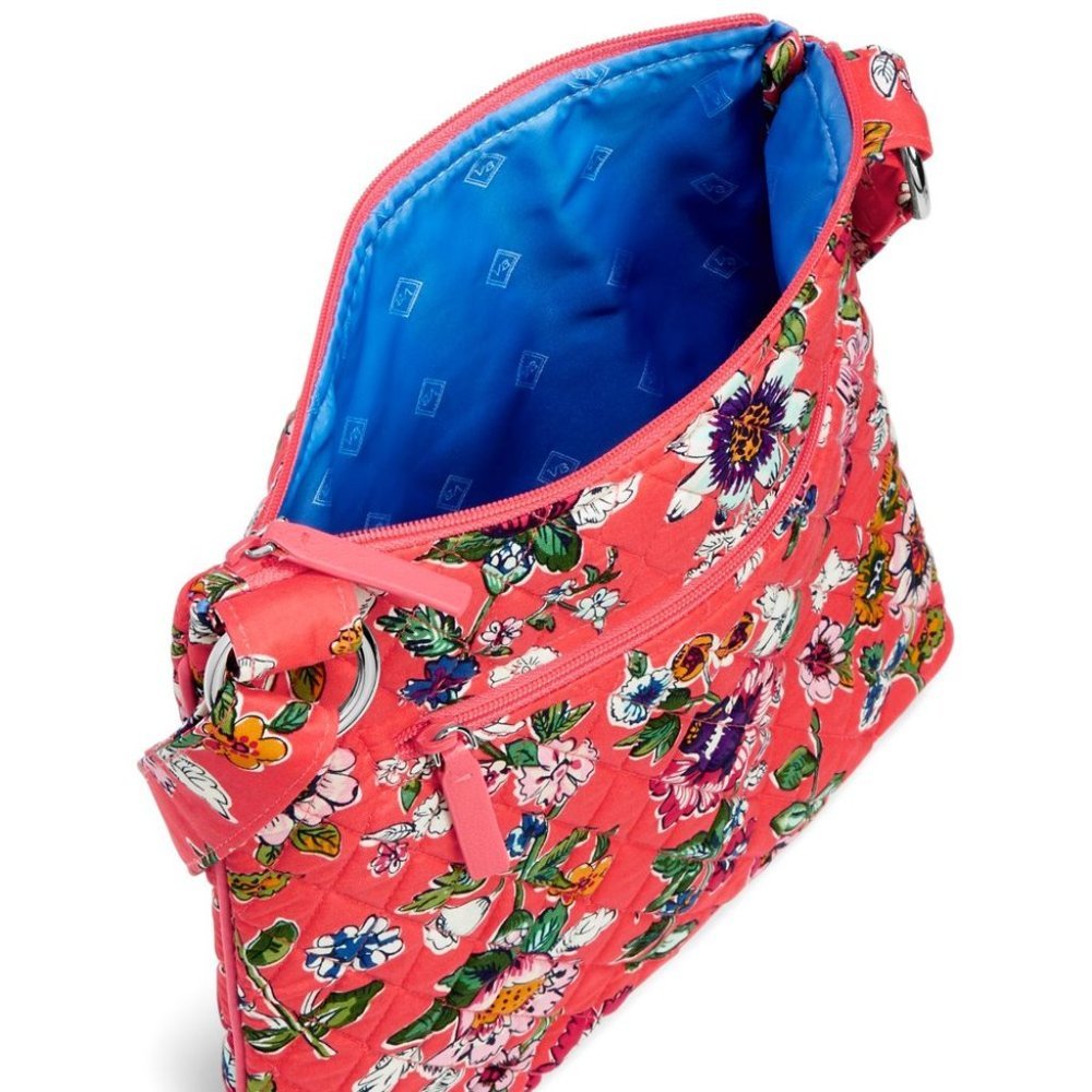 Vera Bradley Mini Hobo Hipster Shoulder Crossbody Bag Purse Coral Floral Spring - Picture 5 of 8